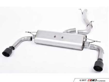 ES#2827596 - SSXAU481 - Cat-Back Exhaust System - Non-Resonated - 3" stainless steel with dual GT100 black Cerakote tips - Milltek Sport - Audi