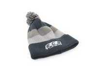 ES#3411267 - 6060060 - ECS Striped Beanie with Pom - Black - Featuring white embroidered ECS Tuning logo on front center - ECS - Audi BMW Volkswagen Mercedes Benz MINI Porsche
