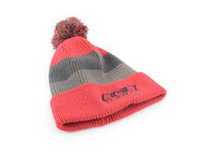 ES#3411268 - 6060070 - ECS Striped Beanie with Pom - Red - Featuring black embroidered ECS Tuning logo on front center - ECS - Audi BMW Volkswagen Mercedes Benz MINI Porsche