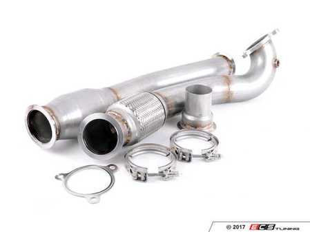 ES#3078703 - 4931151 - 3" Downpipe - Street Series with V-Band Clamps - 304 Stainless Steel construction with 200 cell high-flow catalytic converter - 42 Draft Designs - Audi