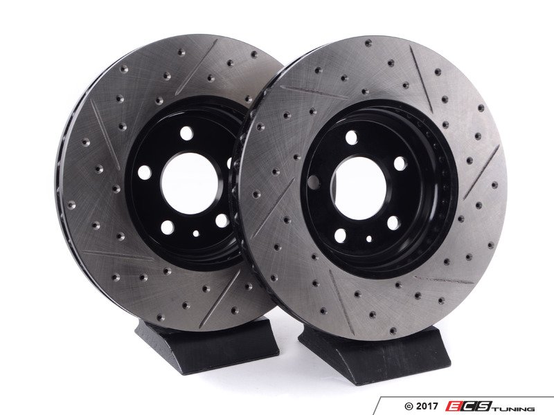 StopTech 127.33123clKT Front Drilled & Slotted Brake Rotors *Cryo