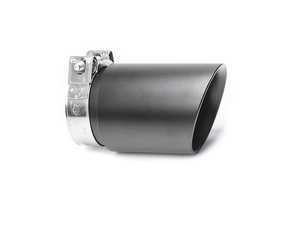 ES#3508498 - EX-91-72CMB - 3.5" Clamp On Exhaust Tip - Matte Black - Stainless Steel exhaust tip featuring clamp on attachment. 3" Inlet / 3.5" Double Wall, Slant Cut Outlet - 42 Draft Designs - Audi BMW Volkswagen