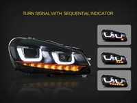ES#3521844 - HVWG6HL-7R - MK7 Style Projector Headlight Set - Red Trim - Features sequential indicators! - Helix - Volkswagen