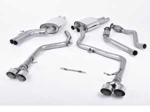 ES#2827526 - SSXAU409 - Cat-Back Exhaust System - Non-Resonated - 2.37" stainless steel with quad 100mm polished tips - Milltek Sport - Audi