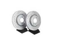 ES#2189760 - 535301XSGMTLRA - Front Cross Drilled & Slotted Brake Rotors - Pair (280x22) - Featuring GEOMET protective coating. - ECS - Volkswagen