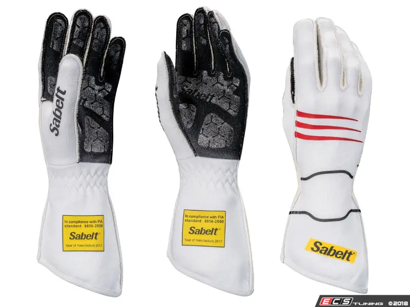 white racing gloves