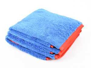ES#3450637 - MIC9983 - Fluffer Miracle Supra Microfiber Towels - Blue With Red Edges - (16" x 24") - 3 Pack - Expanded 16" x 24" dimensions tackle any detailing task - Chemical Guys - Audi BMW Volkswagen Mercedes Benz MINI Porsche