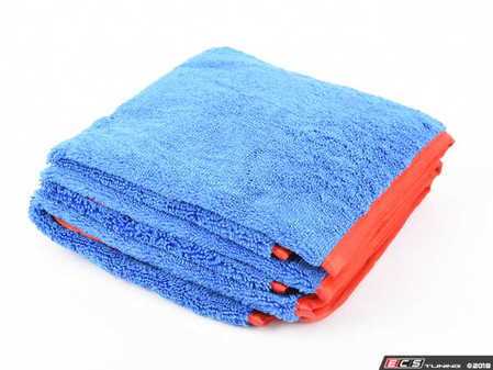 ES#3450637 - MIC9983 - Fluffer Miracle Supra Microfiber Towels - Blue With Red Edges - (16" x 24") - 3 Pack - (NO LONGER AVAILABLE) - Expanded 16" x 24" dimensions tackle any detailing task - Chemical Guys - 