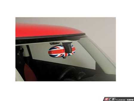 ES#3551683 - 400059 - Union Jack Flag Rearview Mirror Cover  - Attaches to the back of the center mirror - manual dip or auto dimming - Putco - MINI