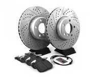 ES#3552990 - 010761ECSKT - Performance Front Brake Service Kit - (340x30) - Featuring ECS GEOMET cross drilled and slotted rotors and Hawk HPS 5.0 pads - Assembled By ECS - BMW