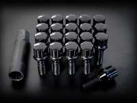 ES#3553136 - 1415BSPL25BK-20 - Conical Seat 7-Spline Wheel Bolt - 14x1.5x25mm - Set Of 20 - Electro black coated tuner style wheel bolts with specialty socket - HD Tuning - Audi Volkswagen