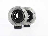 ES#3524372 - 025997ecs016KT - Rear V4 Cross Drilled Brake Rotors - Pair (336x22) - Precision manufactured and featuring an electrostatic rust-inhibiting coating - ECS - BMW