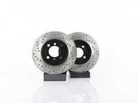 ES#3524409 - 025997ecs032KT - Front V4 Cross Drilled Brake Rotors - Pair (260x22) - Precision manufactured and featuring an electrostatic rust-inhibiting coating - ECS - BMW