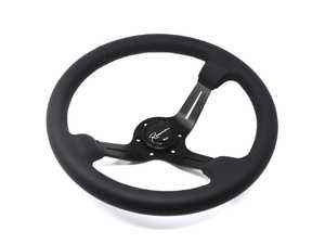 ES#3603867 - ChiDL - Chicane Dark Series Steering Wheel - Genuine Leather - Upgrade your interior styling with a universal, performance styled steering wheel from Renown! Features a 350mm diameter and a 70mm depth. - Renown - Audi BMW Volkswagen Mercedes Benz MINI Porsche