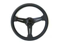 ES#3604419 - mildp - Mille Dark Series Steering Wheel - Genuine Perforated Leather - Upgrade your interior styling with a universal, performance styled steering wheel from Renown! Features a 330mm diameter and 30mm depth. - Renown - Audi BMW Volkswagen Mercedes Benz MINI Porsche