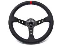 ES#3611995 - 100MLCR - 100 Motorsport Competition Series Steering Wheel - Genuine Leather w/ Tricolor Stitching & Red Leather Centerline - Upgrade your interior styling with a universal, performance styled steering wheel from Renown! Features a 350mm diameter and 100mm Depth. - Renown - Audi BMW Volkswagen Mercedes Benz MINI Porsche