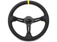 ES#3612037 - ChiDLC - Chicane Dark Competition Series - Genuine Leather W/ Yellow Leather Centerline - Renown - Audi BMW Volkswagen Mercedes Benz MINI Porsche