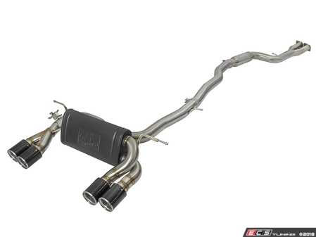 ES#3612859 - 49-36337-C - MACH Force-Xp 2-1/2in Stainless Steel Down-Pipe Back Exhaust System w/ Carbon Fiber Tips  - This cat-back exhaust system incorporates a factory style exhaust valve which uses the factory exhaust valve motor (not included). The valve helps regulate, direct and control the flow of exhaust gases by opening, closing, or partially obstructing passage - AFE - BMW