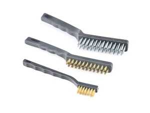ES#3613134 - WLMW1149 - 3 Pc Wire Brush Set - Three brushes with brass and stainless steel bristles - Performance Tool - Audi BMW Volkswagen Mercedes Benz MINI Porsche