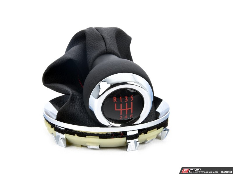 Genuine MINI 25117606376 JCW Leather Shift Knob W/ Boot Chrome