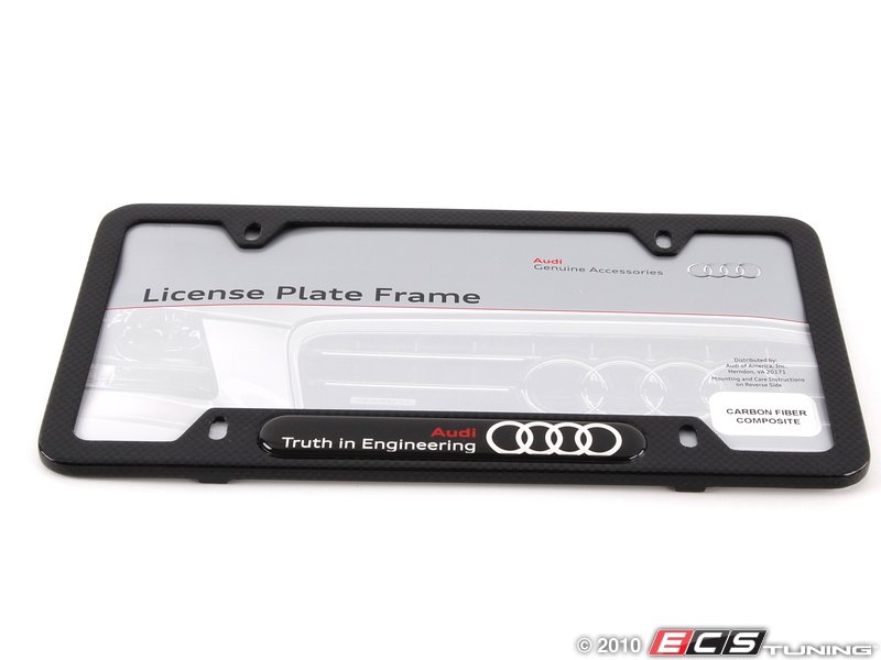 Genuine Volkswagen Audi 8K0071801B Carbon Fiber License Plate Frame