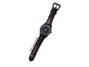 ES#3551894 - AP-RL-STBL - GuardsRed Design Tach Watch - Black Leather Strap - Comes with a stamped GRD buckle in PVD black. - Rennline - Audi BMW Volkswagen Mercedes Benz MINI Porsche