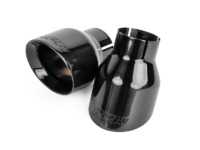 ES#3613175 - TPK0003 - Double-Walled Exhaust Tips - Polished Diamond-Black - Pair of slash-cut double-walled 4 exhaust tips with 2.5