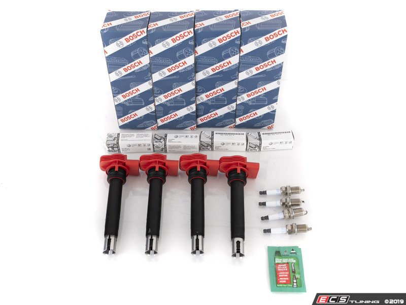 Assembled By ECS 06E905115FKKT6 Ignition Service Kit Black Coil