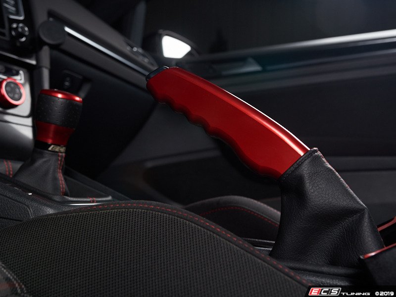 ECS 019789ECS0103 MK7 Billet Aluminum Parking Brake Handle Red Anodized