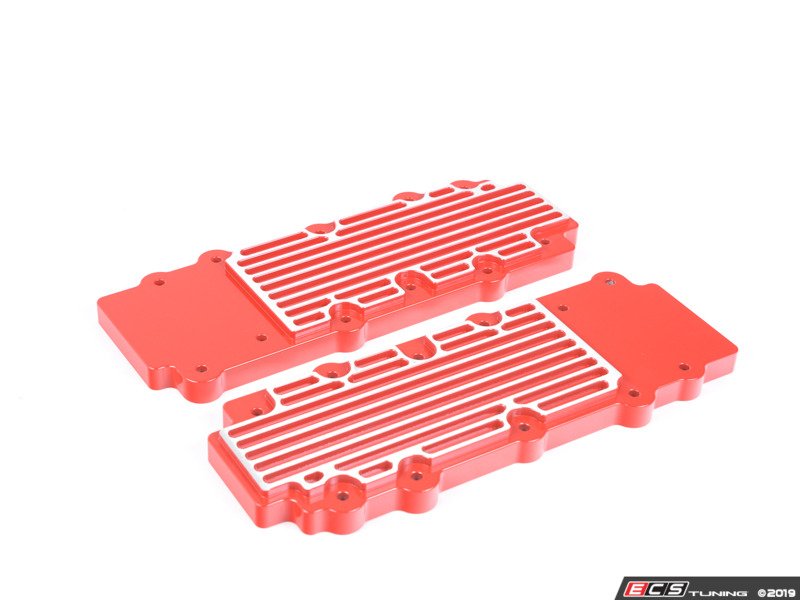 Rennline M15REDBR 993 Turbo Billet Aluminum Lower Valve Cover Pair