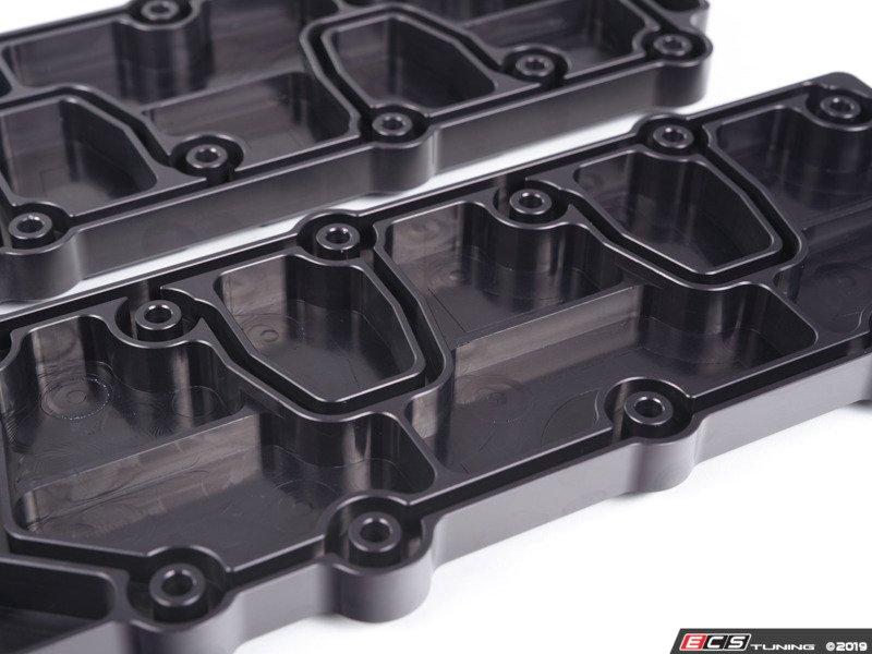 Rennline M15BLK 993 Turbo Billet Aluminum Lower Valve Cover Pair
