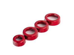 ES#3551212 - 019290ecs02-03KT - Audi B8 Billet Aluminum Control Ring Kit - NOTCHED - Red Anodized - Set of four billet aluminum trim rings for your climate control, MMI, and volume knobs. - ECS - Audi