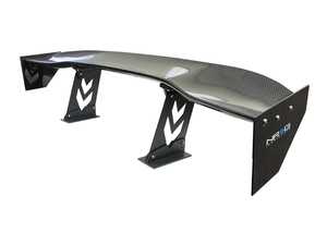 ES#3660940 - CARB-A590NRG - Carbon Fiber Spoiler - Universal 59" wing with arrow cut-out stands and large NRG logo end plates - NRG - Audi BMW Volkswagen Mercedes Benz MINI Porsche
