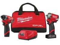 ES#3970342 - MWK-2599-22 - M12 FUEL™ 2-Tool Automotive Combo Kit - Includes 3/8 Stuffy Impact Wrench and 1/4 Hex Impact Driver - Milwaukee - Audi BMW Volkswagen Mercedes Benz MINI Porsche