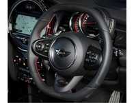 ES#3970951 - F56SWONLYG - Duell AG F54/F55/F56/F57/F60 3 Spoke Steering Wheel Leather Wrapped With Gray Stitching - Flat bottom and top designed steering wheel, no airbag included - Duell Ag - MINI