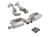 ES#3706938 - 243904KT - 987 Boxster / Cayman Stainless Steel Racing Exhaust System - 200 Cell Catalytic Converters, Racing Mufflers, and Polished Tips - Supersprint - Porsche