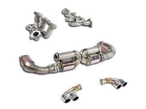 ES#3981098 - 991turboKT1 - 14-18 991 Turbo Full Race System - Highest Quality Hand Made in Italy - Includes High Performance Free Flow Headers, 100 CPSI Catalytic Converters, Race Mufflers, and Polished Tips - Supersprint - Porsche