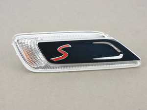 ES#3141392 - 63137358470 - Side Turn Signal & Grille S - Clear - Right - Chrome side vent section on the quarter panel - Genuine MINI - MINI
