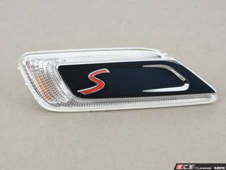 ES#3141392 - 63137358470 - Side Turn Signal & Grille S - Clear - Right  - Chrome side vent section on the quarter panel - Genuine MINI - MINI