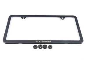 ES#2806250 - 000071801AB041 - Slim license plate frame - black - Comes complete with hardware hiding caps - Genuine Volkswagen Audi - Volkswagen
