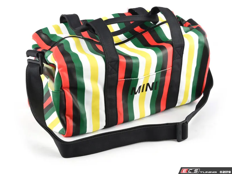 Center Stripe Accent Monogram Duffel Bag with Portable Charger MH