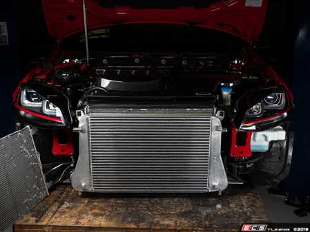 ES#3677516 - 023092ECS01KT -  MQB Cast Aluminum Intercooler Upgrade - Bolt on up to +20 WHP / +18 WTQ and drop inlet temps by 90 F with our In-House Engineered OE-Location Intercooler Upgrade! - ECS - Audi Volkswagen