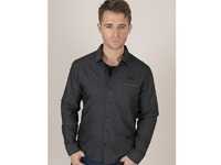 ES#4020699 - ACM1181BLKXL - Urban Un-Tucked Shirt - Mens XL - Designed with marled yarns for a distinctive look, you'll keep your cool in this cotton blend shirt with stay-cool wicking technology. - Genuine Volkswagen Audi - Audi