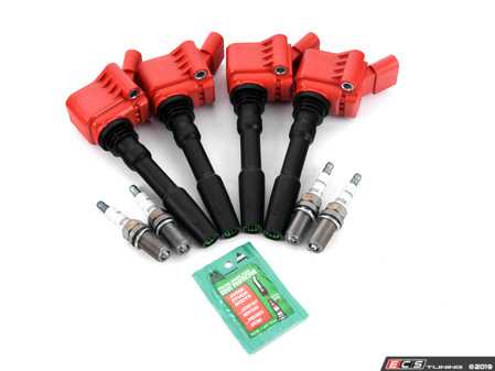 ES#4033282 - ms100192kt3KT -  Performance Ignition Service Kit - Features APR Upgraded Ignition Coils and Brisk Silver Racing ER12s plugs, ensuring a stronger and more consistent spark! - Assembled By ECS - Audi Volkswagen