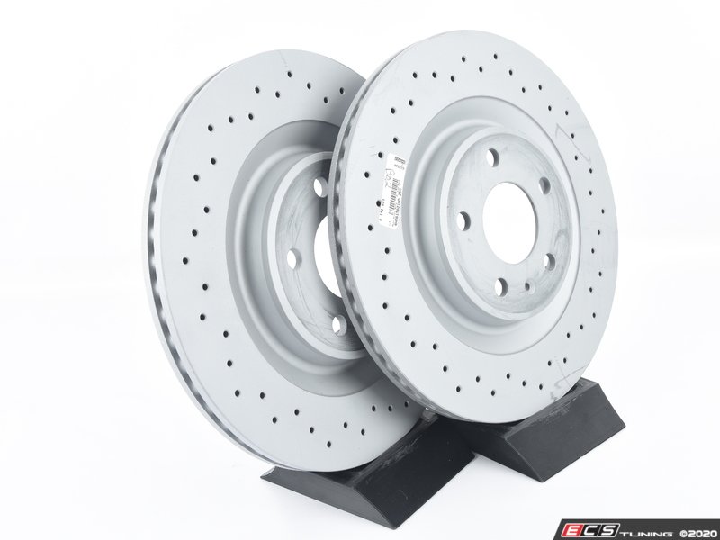 Zimmermann 4h0615601hdKT Rear Cross Drilled Brake Rotors Pair