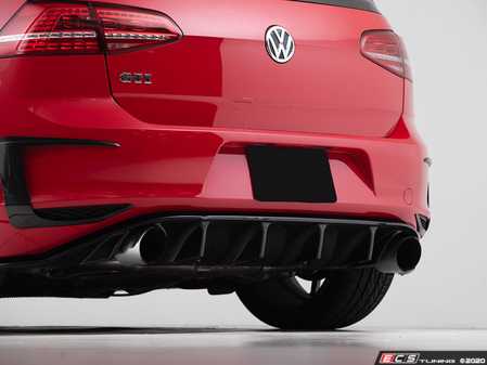 ES#4056669 - 029353ECS01-01KT -  MK7 GTI Gloss Black Rear Diffuser - Add aggressive styling with our In-House Engineered Gloss Black Rear Diffuser! - ECS - Volkswagen