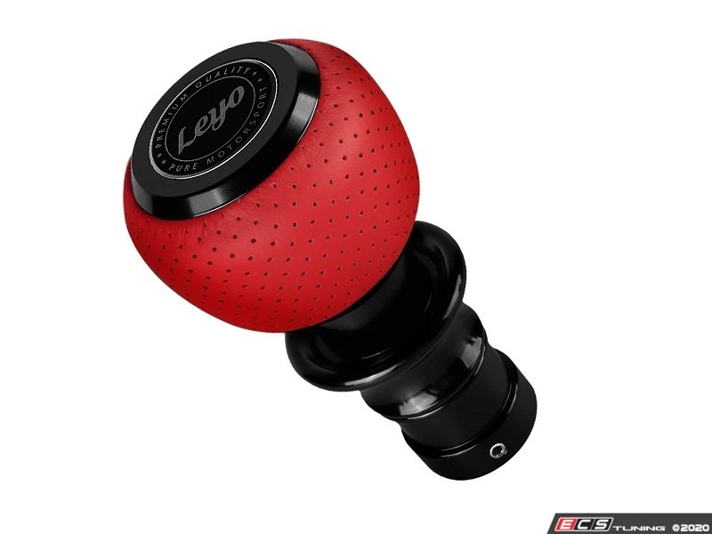 LEYO L151RD LEYO Red Napa Leather DSG Shift Knob Black Anodized