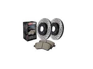 ES#4296509 - 988.34102F - Street Performance Axle Pack Service Kit JCW - Drilled & Slotted - Front - Featuring Stoptech Drilled and Slotted rotors and Stoptech Street pads - StopTech - MINI