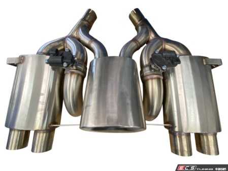 ES#4381703 - 11-073B - Maad Maxx Rear Exhaust Section 3 Can Valve - With Black Tips - The ultimate F8X exhaust system with valves! - Active Autowerke - BMW