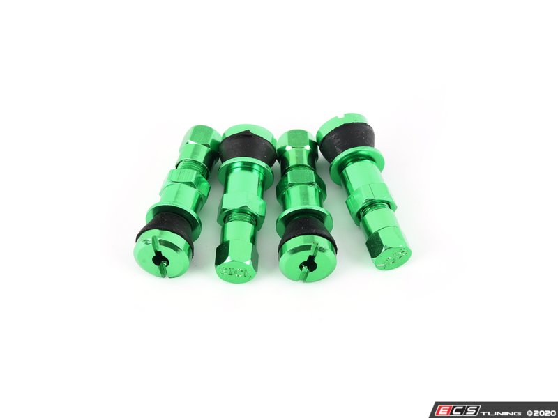 Sickspeed 4PCVSW/CAPGRN Aluminum Valve Stems With Hex Caps Green